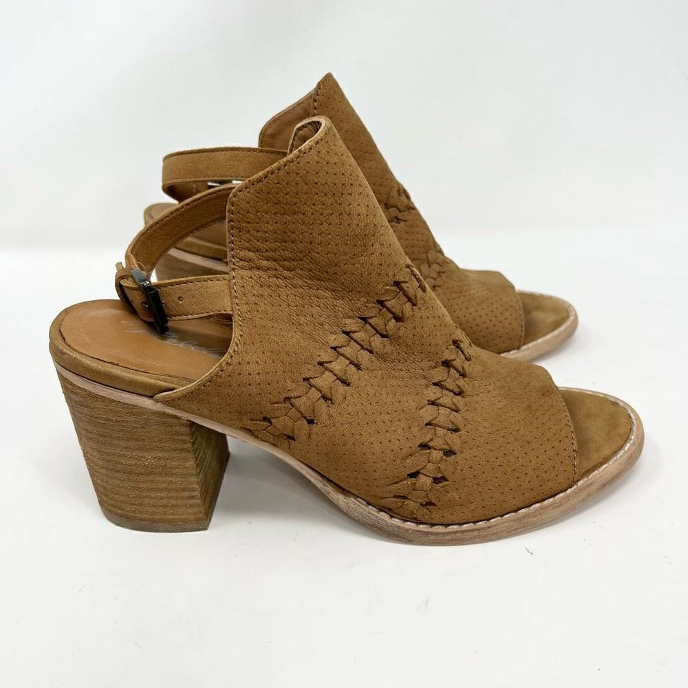 Rebels Shoes Womens 8 Rayna Sandal Leather Block Heel Slingback Brown